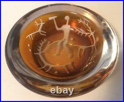 RARE Vicke Lind Beach Kosta Boda Bowl Colora Ariel Mycenae 60er Annual Art Glass