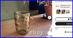 Rare 10 Scandinavian Kosta Boda Smoke Grey Optic Ribbed Glass Vase Elis Bergh