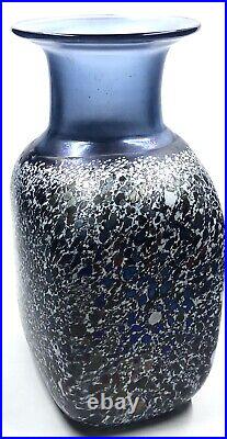 Rare 1970's MCM Kosta Boda Confetti Glass Vase Bertil Vallien Signed Sweden
