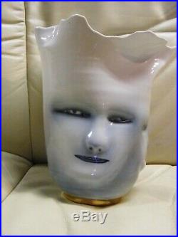 Rare 1996 Bing Gleitsmen 3 Faces Porcelian Vase approx 8 1/2 H VGC Free Ship
