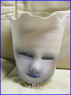 Rare 1996 Bing Gleitsmen 3 Faces Porcelian Vase approx 8 1/2 H VGC Free Ship