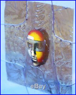 Rare Bertil Vallien Kosta Boda Art Glass Sculpture Large Heavy Disc Ltd Edition