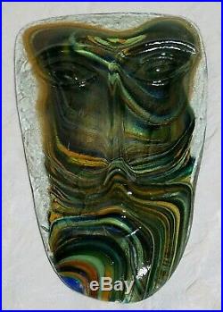 Rare Color 1960' Eric Höglund Kosta Boda Art Glass Face Mask Sculptures set of 2