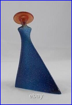 Rare Designer Kosta Boda / Kjell Engmann Glass Art Lady with Red Hat, Sweden