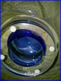 Rare Goran Warff AMBER Blue Large Kosta Boda Zoom Retired Centerpiece Dish 15