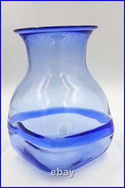 Rare Kosta Boda Blue Glass Vase signed by Bertil Vallien #48218