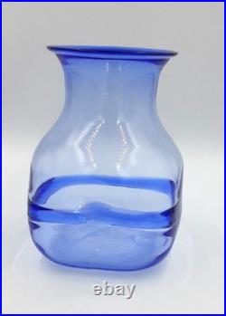 Rare Kosta Boda Blue Glass Vase signed by Bertil Vallien #48218