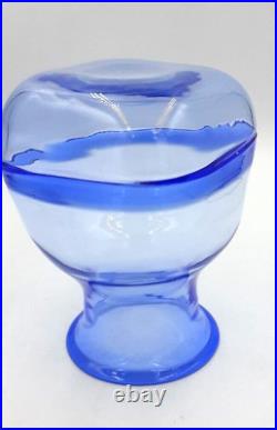 Rare Kosta Boda Blue Glass Vase signed by Bertil Vallien #48218