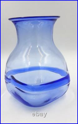 Rare Kosta Boda Blue Glass Vase signed by Bertil Vallien #48218