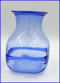 Rare Kosta Boda Blue Glass Vase signed by Bertil Vallien #48218