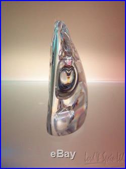 Rare Kosta Boda V. Lindstrand Art Glass Engraved Astronaut Moon Walk Sculpture