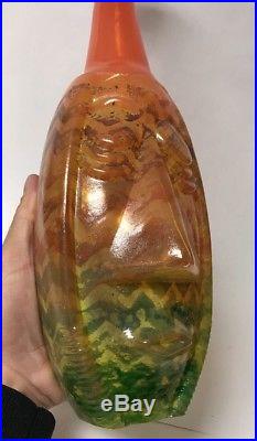 Rare Large Kjell Engman Rio Kosta Boda Glass Sculptural Face Vase