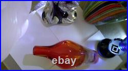 Rare Real Kosta Boda Details Klas Goran Clear Tiger Orange Vase DNA Swirl Base