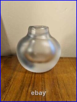 Rare Vintage Kosta Boda Signed Warff Acid Etched Frosted Art Glass Bud Vase