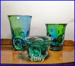 Rare Vintage Mid Century Kosta Boda Signed Warff Abstract Cased Art Glass Vase