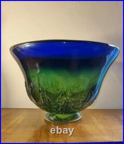 Rare Vintage Mid Century Kosta Boda Warff Unik One Off Art Glass Modernist Bowl