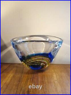 Rare Vintage Mid Centuty Goran Warff Kosta Boda Unik Huge One Off Art Glass Bowl