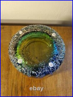 Rare Vintage Signed 1974 Goran Warff Kosta Boda Polar Modernist Art Glass Bowl