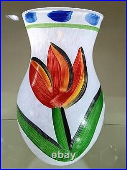 Redtulip Glass Vase By Ulrica Hydman Vallien 8 Inches Kosta Boda Mint