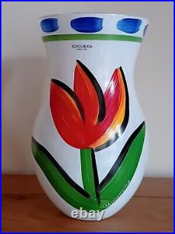 Redtulip Glass Vase By Ulrica Hydman Vallien 8 Inches Kosta Boda Mint