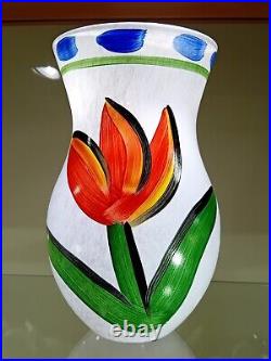 Redtulip Glass Vase By Ulrica Hydman Vallien 8 Inches Kosta Boda Mint