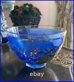 Satellite Bowl by Bertil Vallien for Kosta Boda in Cobalt Blue. Excellent Cond