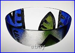 Scarce XL Kosta Boda 11 Ulrica Hydman-Vallien Tulipa Glass Serving Bowl signed