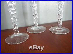Set of 3 CYPRESS Swirl Glass Candle Holders by Ann Wahlstrom Kosta Boda Sweden