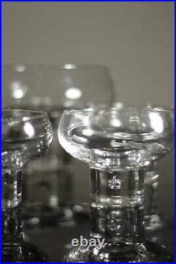 Set of 4 Champagne Cups + 1 Large Dessert Cup. 1970s Kosta Wedding Crystal