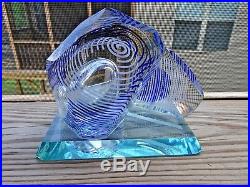 Signed 1980 JAMES CLARKE Studio Art Glass Cut Faceted Paperweight SCULPTURE
