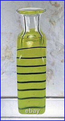 Signed Art Glass Bottle Vase Flask By Anna Ehrner For Kosta Boda Sweden withLabel