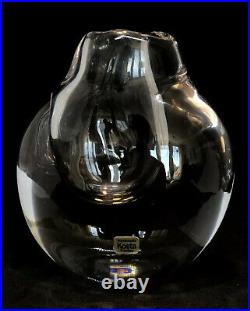 Signed GORAN WARFF KOSTA BODA Vase Raindrop Mid Century Clear Glass, H 5