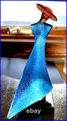 Signed KJELL ENGMAN for KOSTA BODA. Madam CATWALK Series 6.5 tall. 4.5Train