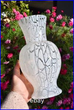 Signed KOSTA BODA Ulrica Hydman-Vallien CRACKLE Vase White 26cm Y8804