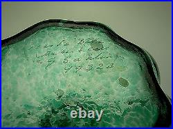 Signed Kosta Boda Artist Collection G. Sahlin 49322 Green Fluted Vase XLNT