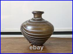 Signed Kosta Boda Bertil Vallien Oval Textured Art Glass Vase Minos