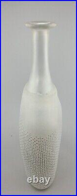 Signed Kosta Boda Sweden B. Vallien Art Glass Blue Satellite Bottle Vase