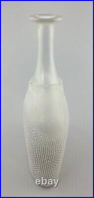 Signed Kosta Boda Sweden B. Vallien Art Glass Blue Satellite Bottle Vase