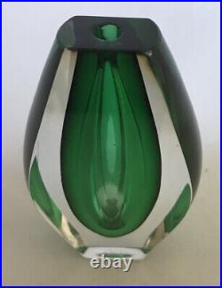Signed MONA MORALES-SCHILDT KOSTA BODA Emerald Green Ventana Vase