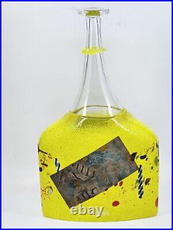 Signed & Numbered Bertel Vallien Kosta Boda Satellite Art Glass Vase 9.5 H
