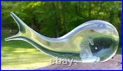 Signed numbered Crystal KOSTA BODA LINDSTRAND JONAH &The WHALE Glass Paperweight