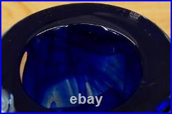 Studio Art Glass KOSTA BODA Atoll Sweden Cobalt Blue Anna Ehrner Flower Vase