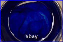 Studio Art Glass KOSTA BODA Atoll Sweden Cobalt Blue Anna Ehrner Flower Vase