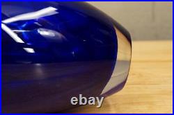 Studio Art Glass KOSTA BODA Atoll Sweden Cobalt Blue Anna Ehrner Flower Vase