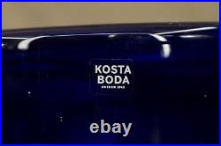 Studio Art Glass KOSTA BODA Atoll Sweden Cobalt Blue Anna Ehrner Flower Vase