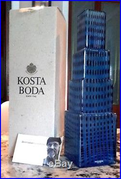 Stunning Kosta Boda Metropolis Glass Skyscraper Art Sculpture By B Vallien Mint