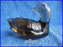 Sweden Kosta Boda Paul Hoff duck Anser Erythropus art glass figurine WWF animals
