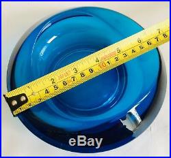 Swedish Anna Ehrner Kosta Boda Cobalt Blue Glass Dish / Ashtray (7/18cm, 1.4kg)