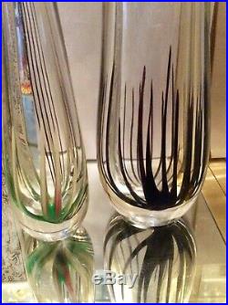 TWO LARGE EXAMPLES. KOSTA VICKE LINDSTRAND GLASS VASES, offered together