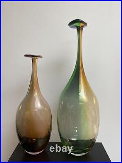 Two Kosta Boda Fidji Vases (large 45cm & medium 35cm) Boxed New by Kjell Engman